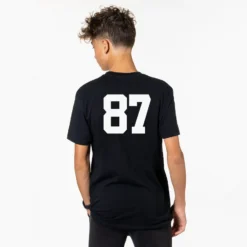 Soccer Short Sleeve T-Shirt - 100% Of The Shots 7 Soccer Short Sleeve T-Shirt - 100% Of The Shots -Sport Play Mode BLACK BACK BOYS NUMBER 11