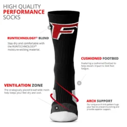 Custom Hockey Woven Mid-Calf Socks - Logo -Sport Play Mode CUSTOMMIDCALF BLACKWHITE FEATURES