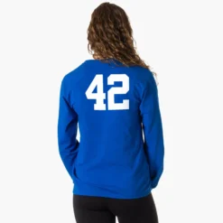 Girls Lacrosse Tshirt Long Sleeve - Lacrosse Stick Heart 5 Girls Lacrosse Tshirt Long Sleeve - Lacrosse Stick Heart -Sport Play Mode FEMALE ROYAL LSTEE NUMBER