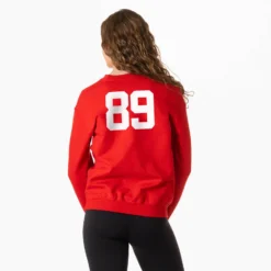 Girls Lacrosse Crewneck Sweatshirt - USA Girls Lacrosse 6 Girls Lacrosse Crewneck Sweatshirt - USA Girls Lacrosse -Sport Play Mode Female Crewneck Back Red Number