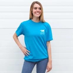 Girls Lacrosse Short Sleeve T-Shirt - Crossed Girls Sticks (Back Design) 5 Girls Lacrosse Short Sleeve T-Shirt - Crossed Girls Sticks (Back Design) -Sport Play Mode GIRLS LACROSSE SS FEMALE TURQUOISE FRONT