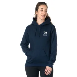 Girls Lacrosse Hooded Sweatshirt - Crossed Girls Sticks (Back Design) 5 Girls Lacrosse Hooded Sweatshirt - Crossed Girls Sticks (Back Design) -Sport Play Mode GIRLS LACROSSE SWEATSHIRT FEMALE NAVY FRONT