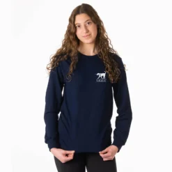 Girls Lacrosse Tshirt Long Sleeve - #LAXGIRL (Back Design) 5 Girls Lacrosse Tshirt Long Sleeve - #LAXGIRL (Back Design) -Sport Play Mode GIRLSLACROSSE LSTEE FEMALE NAVY FRONT