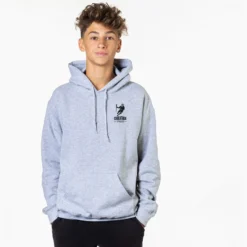 Guys Lacrosse Hooded Sweatshirt - Chillax Cruiser (Back Design) -Sport Play Mode GUYS LACROSSE SWEATSHIRT MALE GRAY FRONT 2