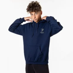 Guys Lacrosse Hooded Sweatshirt - Yeti (Back Design) -Sport Play Mode GUYS LACROSSE SWEATSHIRT MALE NAVY FRONT 3