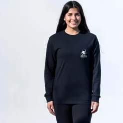 Hockey Tshirt Long Sleeve - Dangle Snipe Celly Player (Back Design) 9 Hockey Tshirt Long Sleeve - Dangle Snipe Celly Player (Back Design) -Sport Play Mode HOCKEY LS FEMALE BLACK FRONT