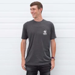 Hockey Short Sleeve T-Shirt - Eat. Sleep. Hockey (Back Design) -Sport Play Mode HOCKEY SS MALE CHARCOAL FRONT