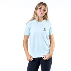 Hockey T-Shirt Short Sleeve - Hockey Girl Glitch (Back Design) 5 Hockey T-Shirt Short Sleeve - Hockey Girl Glitch (Back Design) -Sport Play Mode HOCKEY SSTEE FEMALE LIGHTBLUE FRONT