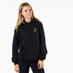 Hockey Hooded Sweatshirt - BigSkate (Back Design) -Sport Play Mode HOCKEY SWEATSHIRT FEMALE BLACK FRONT 3