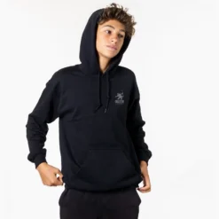 Hockey Hooded Sweatshirt - Straight Outta The Sin Bin (Back Design) -Sport Play Mode HOCKEY SWEATSHIRT MALE BLACK FRONT 1