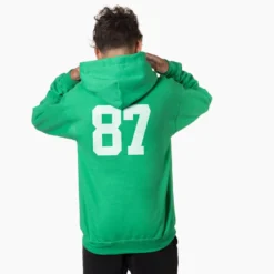 Guys Lacrosse Hooded Sweatshirt - Max The Lax Dog 9 Guys Lacrosse Hooded Sweatshirt - Max The Lax Dog -Sport Play Mode HOODED SWEATSHIRT GREEN BACK BOYS NUMBER