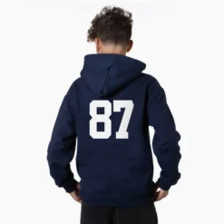 Hockey Hooded Sweatshirt - Patriotic Hockey -Sport Play Mode HOODED SWEATSHIRT NAVY BACK BOYS NUMBER 2