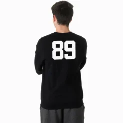 Guys Lacrosse Crewneck Sweatshirt - Raised In A Cage 6 Guys Lacrosse Crewneck Sweatshirt - Raised In A Cage -Sport Play Mode Male Crewneck Back Black Number 1