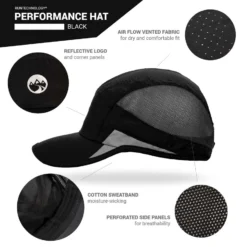 RunTechnology® Performance Hat - Black -Sport Play Mode TR 44311 details
