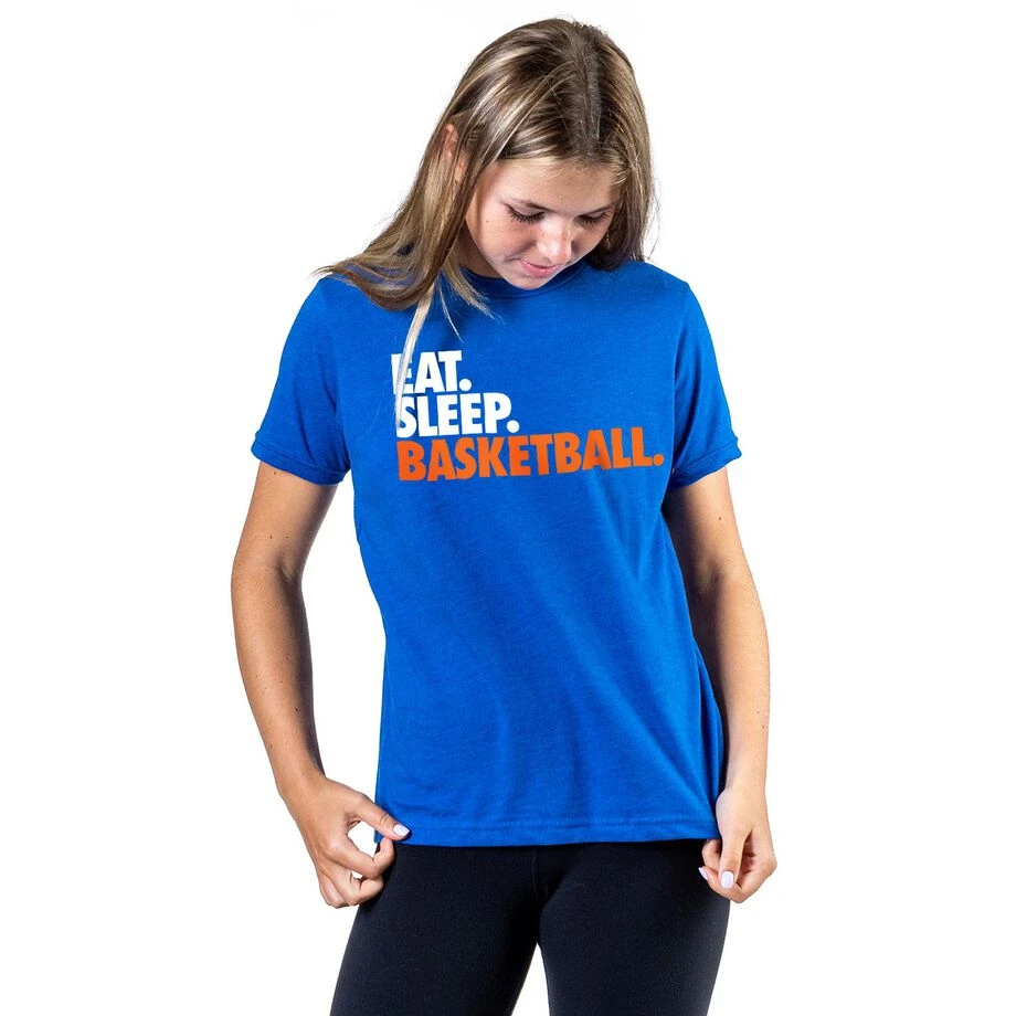Basketball T-Shirt Short Sleeve Eat. Sleep. Basketball. 3 Basketball T-Shirt Short Sleeve Eat. Sleep. Basketball. - Image 3