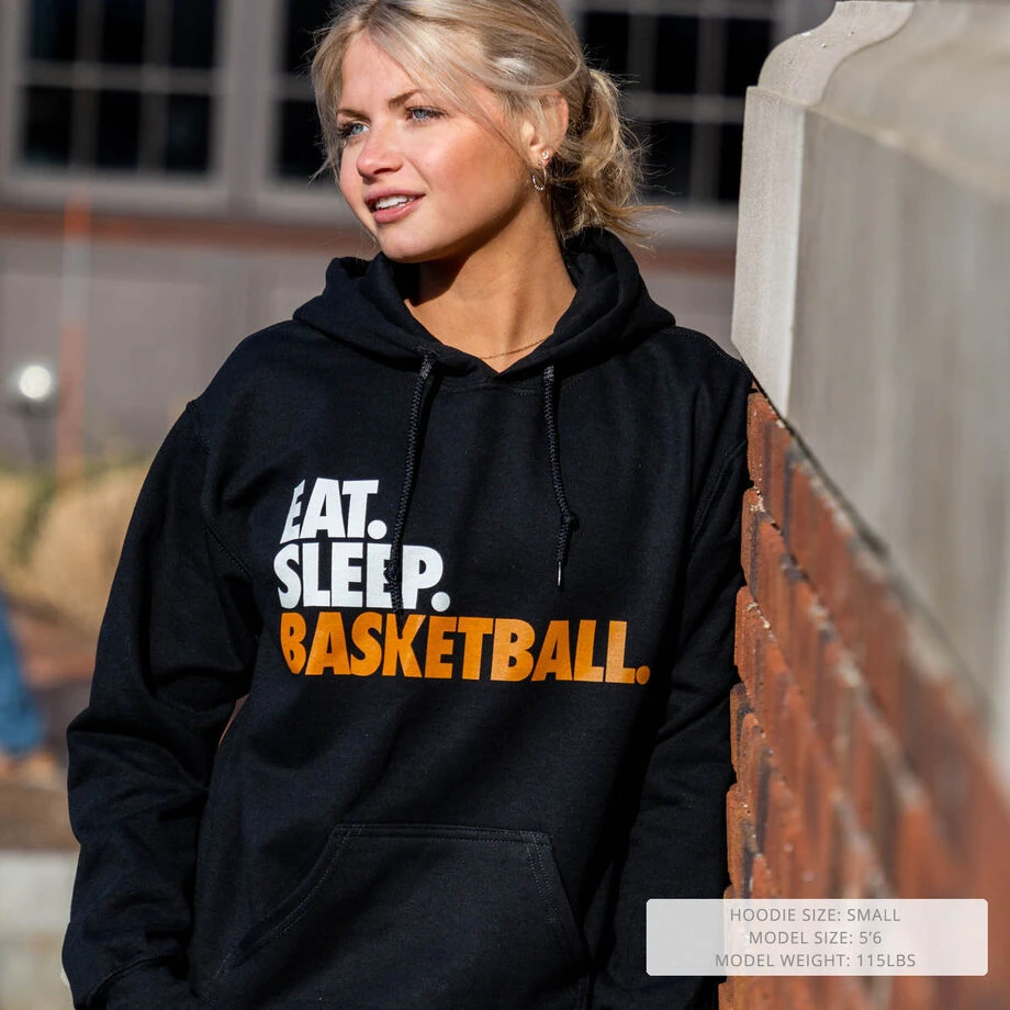 Basketball Hooded Sweatshirt - Eat. Sleep. Basketball. 10 Basketball Hooded Sweatshirt - Eat. Sleep. Basketball. - Image 10