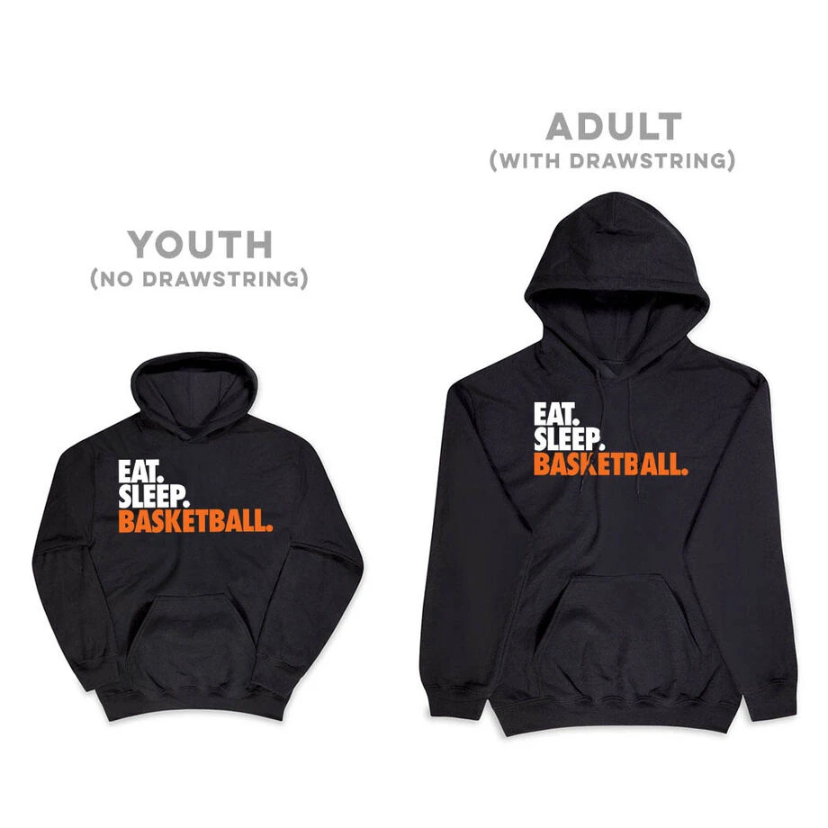 Basketball Hooded Sweatshirt - Eat. Sleep. Basketball. 7 Basketball Hooded Sweatshirt - Eat. Sleep. Basketball. - Image 7