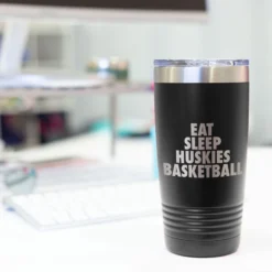 Basketball 20 Oz. Double Insulated Tumbler - Personalized Eat Sleep Basketball -Sport Play Mode bk 01976 BLACK DESK