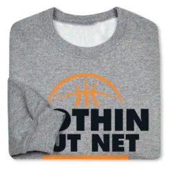 Basketball Crewneck Sweatshirt - Nothing But Net 9 Basketball Crewneck Sweatshirt - Nothing But Net -Sport Play Mode bk 02201 GRAY FOLD
