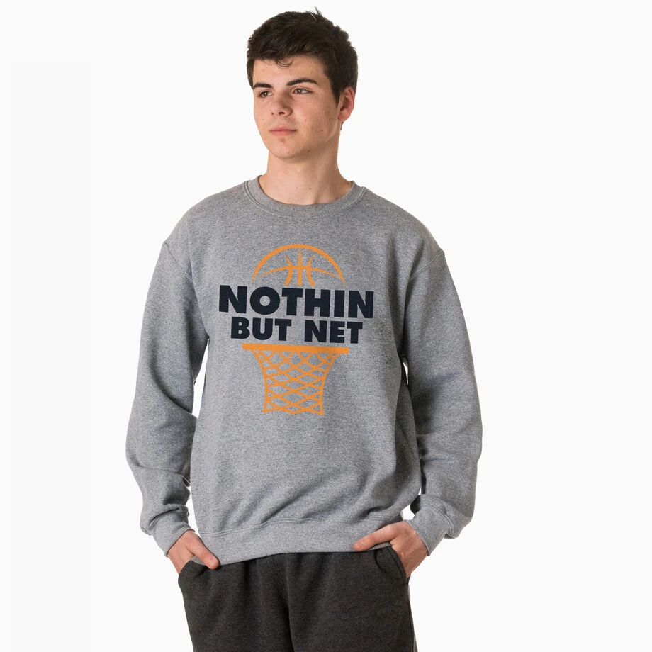 Basketball Crewneck Sweatshirt - Nothing But Net 2 Basketball Crewneck Sweatshirt - Nothing But Net - Image 2