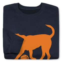 Basketball Crewneck Sweatshirt - Baxter The Basketball Dog 9 Basketball Crewneck Sweatshirt - Baxter The Basketball Dog -Sport Play Mode bk 02202 NAVY FOLD