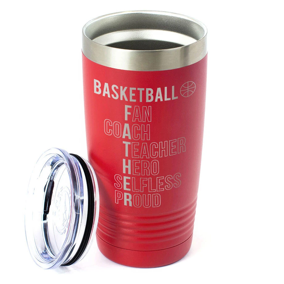 Basketball 20 Oz. Double Insulated Tumbler - Basketball Father Words 2 Basketball 20 Oz. Double Insulated Tumbler - Basketball Father Words - Image 2