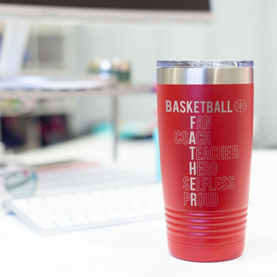 Basketball 20 Oz. Double Insulated Tumbler - Basketball Father Words 7 Basketball 20 Oz. Double Insulated Tumbler - Basketball Father Words - Image 7