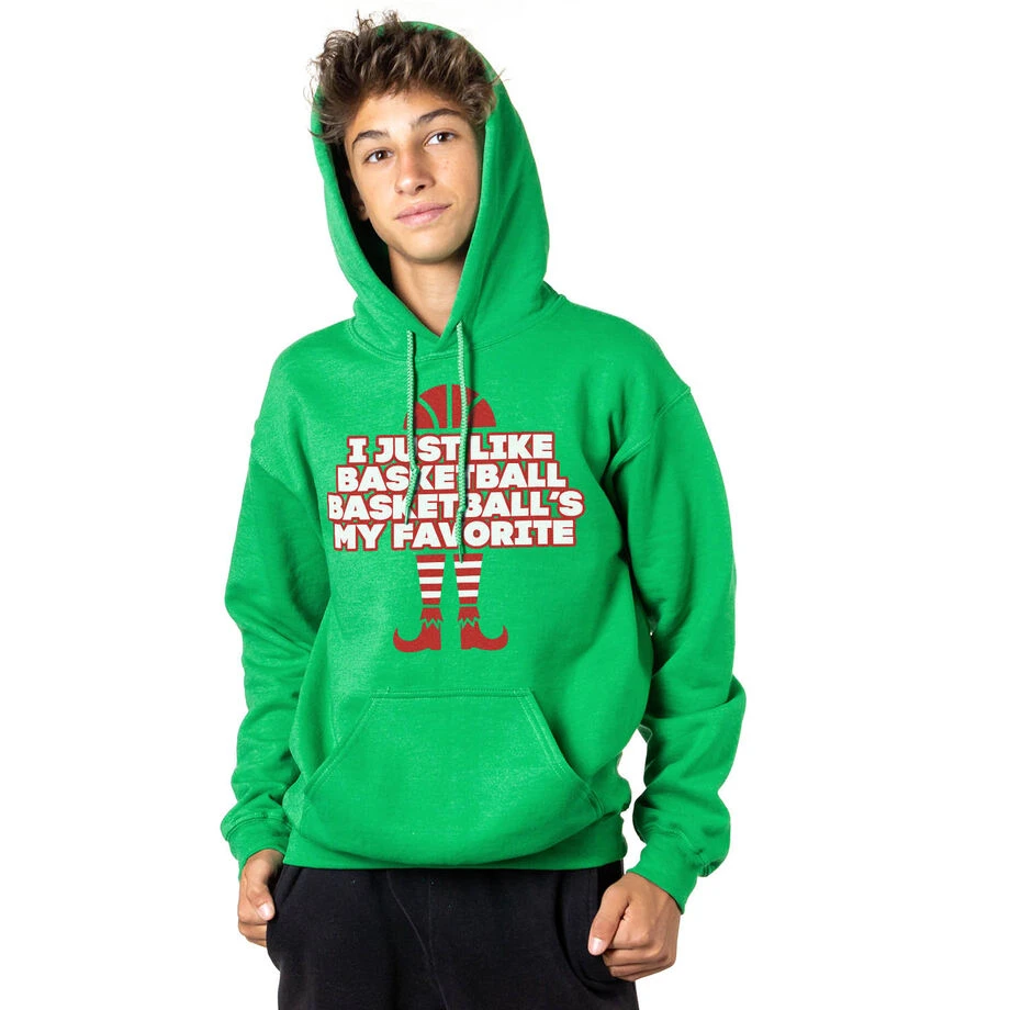 Basketball Hooded Sweatshirt - Basketball's My Favorite 2 Basketball Hooded Sweatshirt - Basketball's My Favorite - Image 2