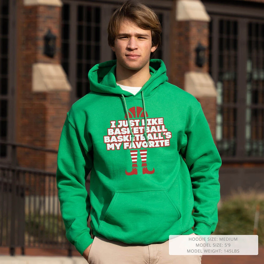Basketball Hooded Sweatshirt - Basketball's My Favorite 7 Basketball Hooded Sweatshirt - Basketball's My Favorite - Image 7
