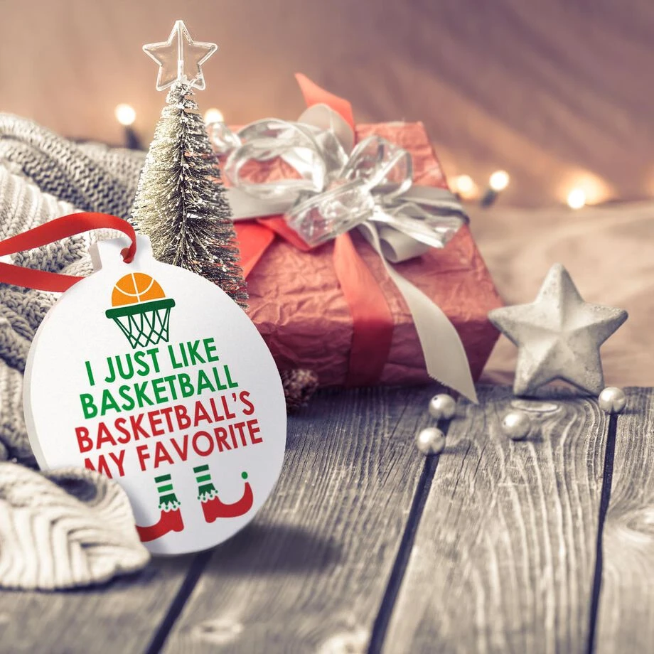 Basketball Round Ceramic Ornament - Basketball's My Favorite 3 Basketball Round Ceramic Ornament - Basketball's My Favorite - Image 3