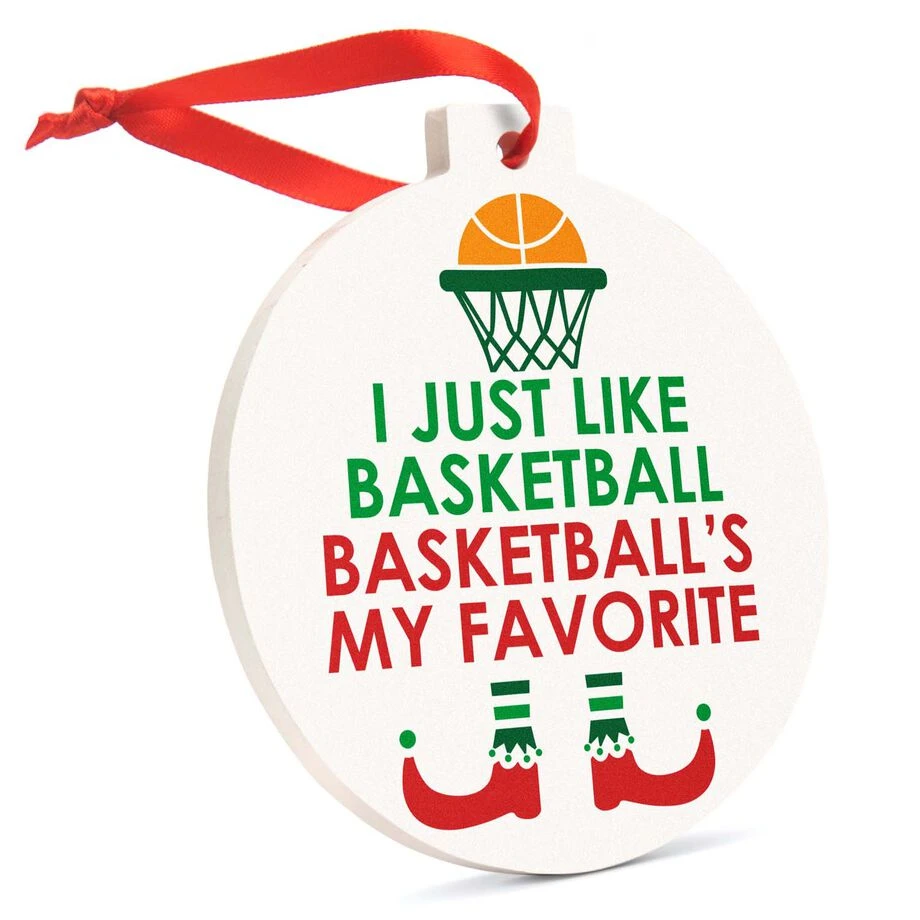 Basketball Round Ceramic Ornament - Basketball's My Favorite 1 Basketball Round Ceramic Ornament - Basketball's My Favorite