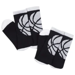 Basketball Woven Mid-Calf Sock Set - Ball Wrap (Black/White) -Sport Play Mode bk 02326 3