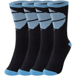 Basketball Woven Mid-Calf Sock Set - Ball Wrap (Black/Carolina Blue) -Sport Play Mode bk 02328 4