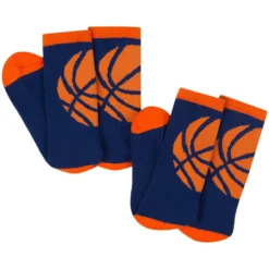 Basketball Woven Mid-Calf Sock Set - Ball Wrap (Navy/Neon Orange) -Sport Play Mode bk 02329 3