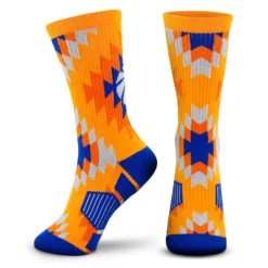 Basketball Woven Mid-Calf Sock Set - Aztec Trio 6 Basketball Woven Mid-Calf Sock Set - Aztec Trio -Sport Play Mode bk 02404 SIDE