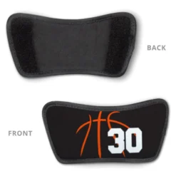 Basketball Repwell® Sandal Straps - Basketball Lines With Number -Sport Play Mode bk 02496 STRAPS ORANGE DETAIL