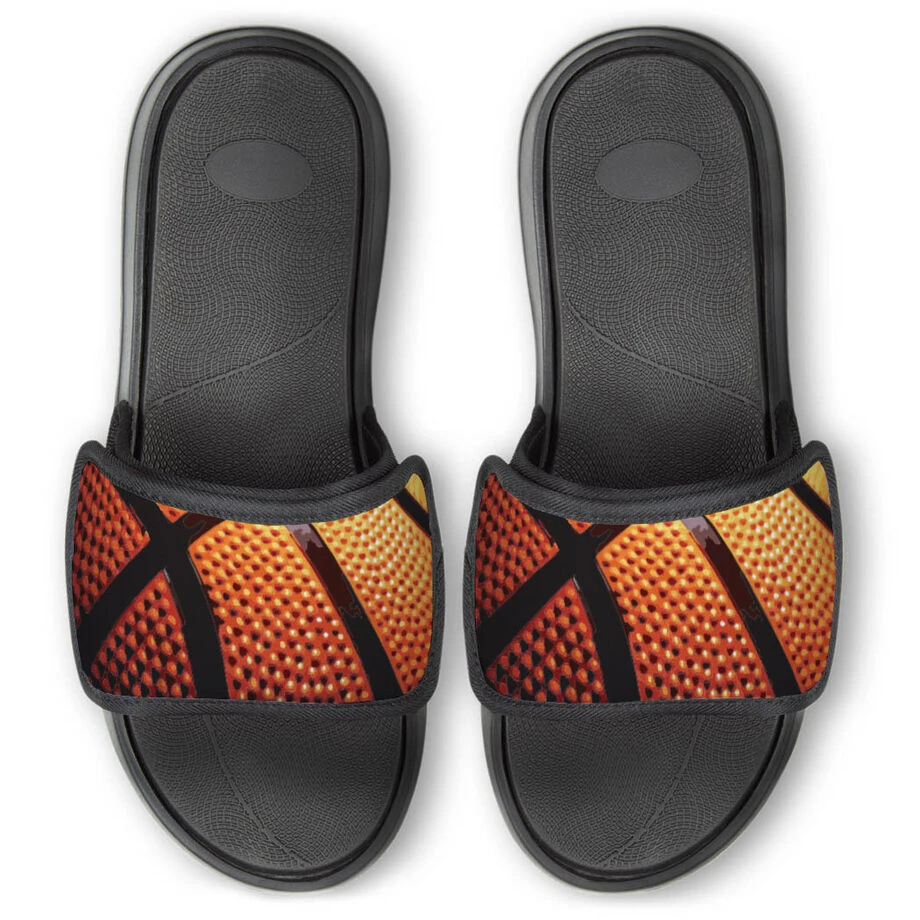 Basketball Repwell® Slide Sandals - Basketball Texture 1 Basketball Repwell® Slide Sandals - Basketball Texture