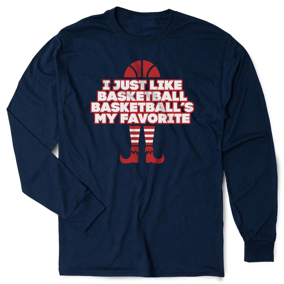 Basketball Tshirt Long Sleeve - Basketball's My Favorite 1 Basketball Tshirt Long Sleeve - Basketball's My Favorite