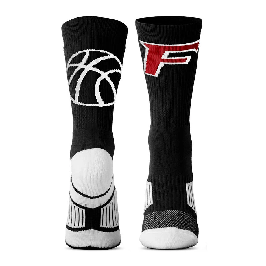 Custom Basketball Woven Mid-Calf Socks - Logo 1 Custom Basketball Woven Mid-Calf Socks - Logo