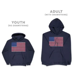 Baseball Hooded Sweatshirt - Patriotic Baseball 12 Baseball Hooded Sweatshirt - Patriotic Baseball -Sport Play Mode bs 00598 NAVY SIZE