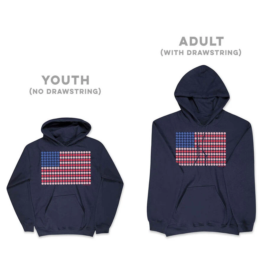 Baseball Hooded Sweatshirt - Patriotic Baseball 6 Baseball Hooded Sweatshirt - Patriotic Baseball - Image 6