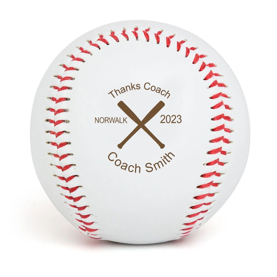 Baseball Thanks Coach Crossed Bats Laser Engraved Baseball 1 Baseball Thanks Coach Crossed Bats Laser Engraved Baseball