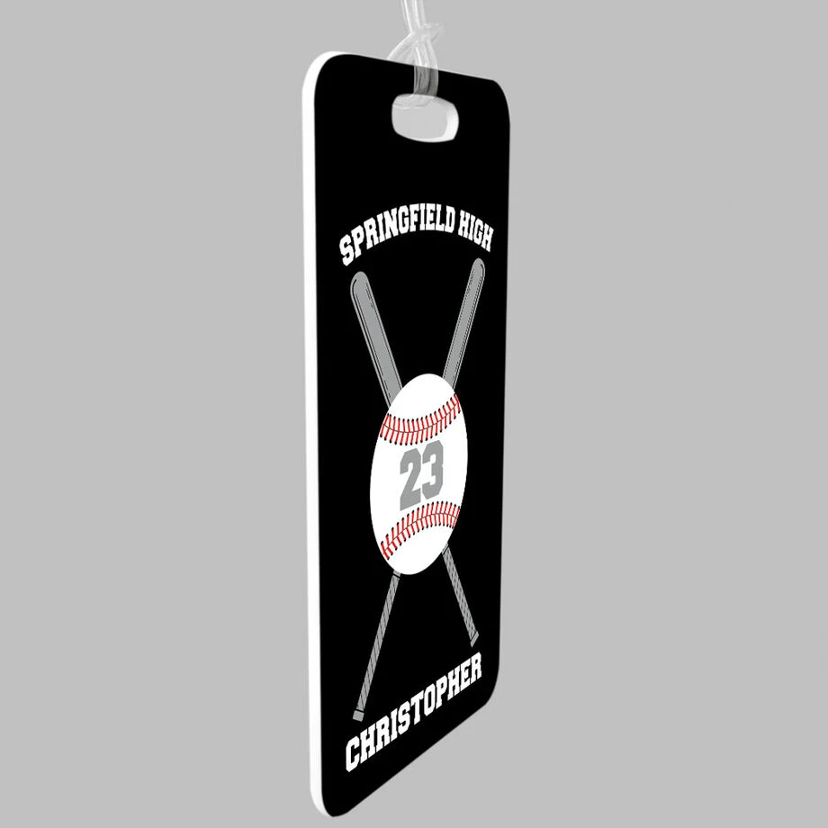 Baseball Bag/Luggage Tag - Personalized Baseball Team With Crossed Bat 4 Baseball Bag/Luggage Tag - Personalized Baseball Team With Crossed Bat - Image 4