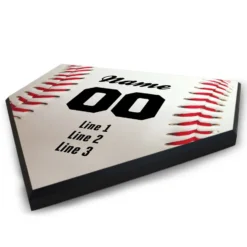 Baseball Personalized Baseball Stitches Home Plate Plaque 7 Baseball Personalized Baseball Stitches Home Plate Plaque -Sport Play Mode bs 01349 ANGLE