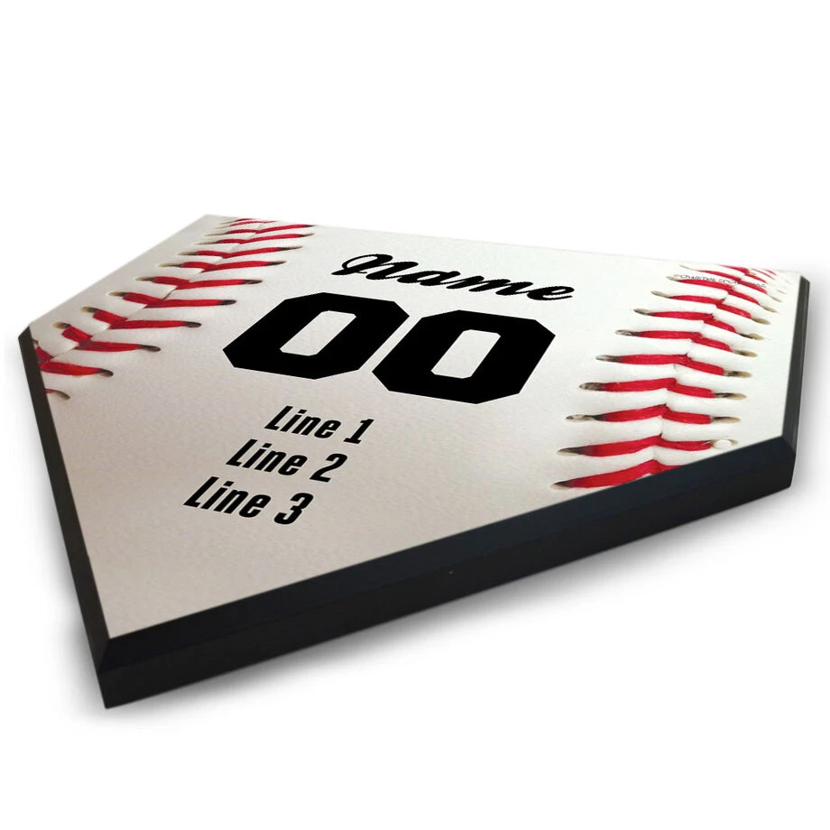 Baseball Personalized Baseball Stitches Home Plate Plaque 4 Baseball Personalized Baseball Stitches Home Plate Plaque - Image 4
