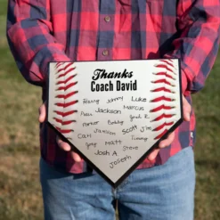 Baseball Personalized Thanks Coach Baseball Home Plate Plaque -Sport Play Mode bs 01350 MALE