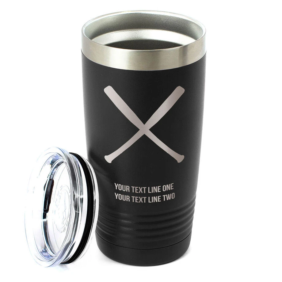 Baseball 20 Oz. Double Insulated Tumbler - Crossed Bats Icon 2 Baseball 20 Oz. Double Insulated Tumbler - Crossed Bats Icon - Image 2