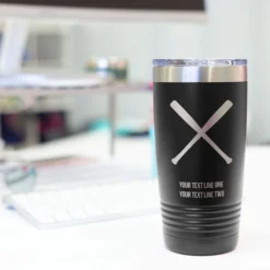 Baseball 20 Oz. Double Insulated Tumbler - Crossed Bats Icon 13 Baseball 20 Oz. Double Insulated Tumbler - Crossed Bats Icon -Sport Play Mode bs 01913 BLACK DESK