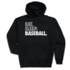 Baseball Hooded Sweatshirt - Eat Sleep Baseball Bold Text