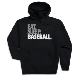Baseball Hooded Sweatshirt - Eat Sleep Baseball Bold Text